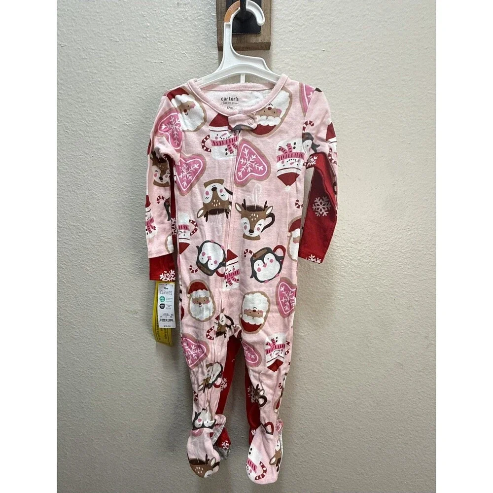 Carter's Just One You Toddler Girls' Christmas 2 Piece Pajama Size 12 M NWT